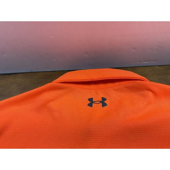 Under Armour Loose Fit Men's Neon Orange Polo Size XL - Picture 8 of 8